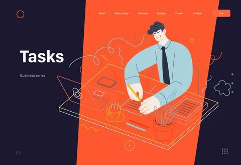 Business topics - tasks, web template イラスト素材