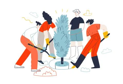 Business topics - teamwork Stock Illustration
