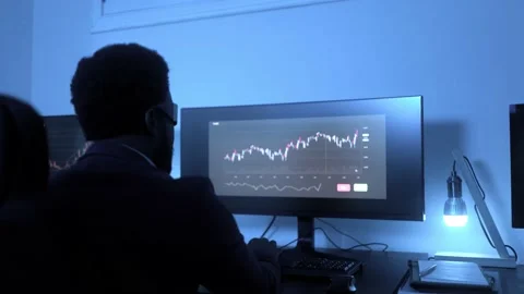 Business trader using AI virtual reality headset for stock exchange Stock Footage 231805786