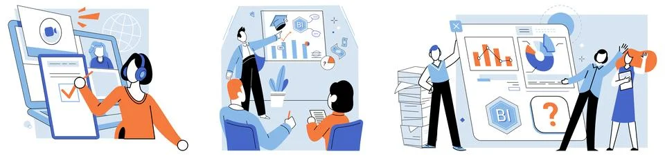 Business training. Business training programs offer valuable education and イラスト素材