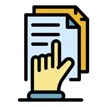 Business training document icon color outline vector 库存插图