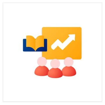 Business training flat icon Illustration