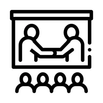 Business training presentation icon vector outline illustration Illustrazione stock