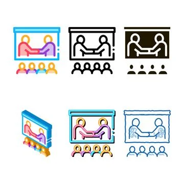 Business training presentation icon vector range outline イラスト素材