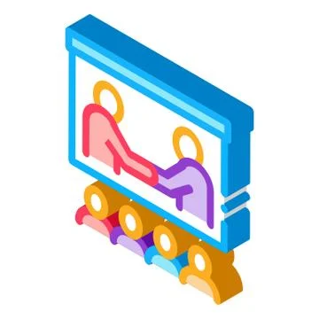 Business training presentation isometric icon vector illustration Stock Illustration