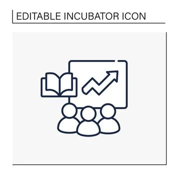 Business training programs line icon 스톡 일러스트