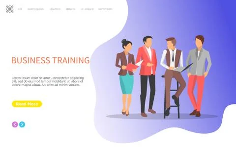 Business Training Seminars With Workers Vector Illustrazione stock