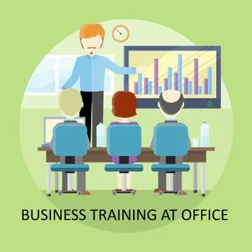 Business Training Vector Concept in Flat Design Stock Illustration
