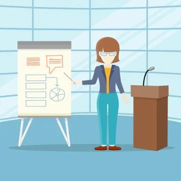 Business Training Vector Concept in Flat Design Stock Illustration