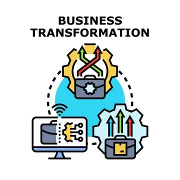 Business transformation evolving digital strategy and development Stock Illustration