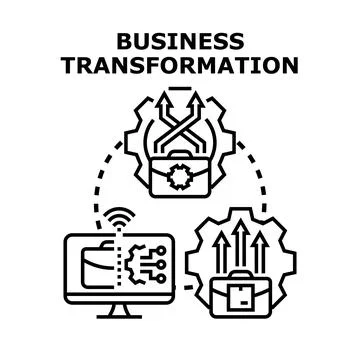Business transformation evolving digital strategy and development Stock Illustration