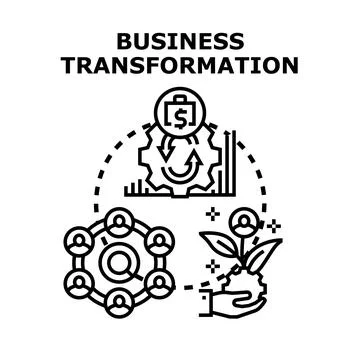 Business transformation evolving process and project development Stock Illustration