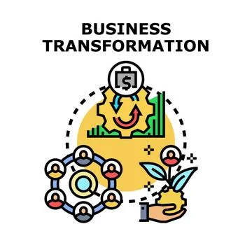 Business transformation evolving process and project development Stock Illustration