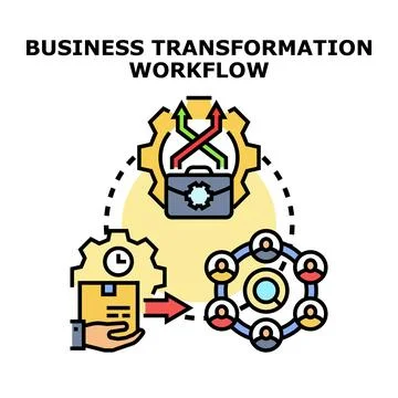 Business transformation workflow concept adapting changing processes Stock Illustration