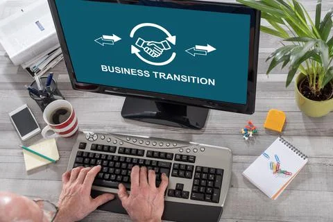Business transition concept on a computer Stock Photos