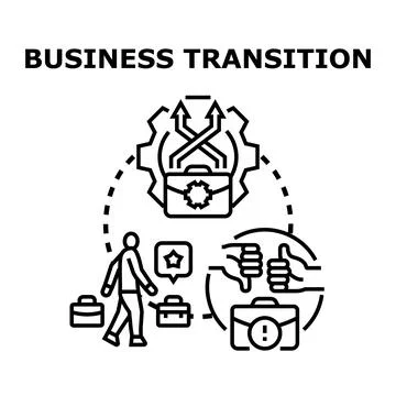 Business transition process finding success or failure Stock Illustration