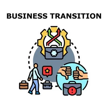 Business transition process finding success or failure Stock Illustration