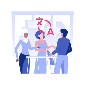 Business translators isolated concept vector illustration. Stock Illustration
