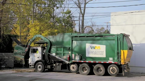 Business trash pickup Stock Footage 43420576