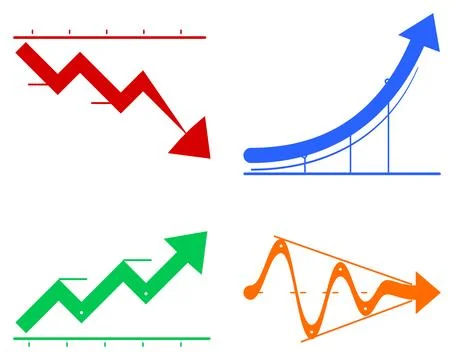 Business Trend Chart Element Vector Collection Commercial Visual Graphic 库存插图