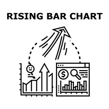 Business trend developing bar chart concept Stock Illustration
