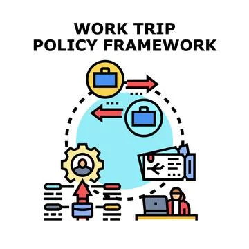 Business trip policy framework management process Stock Illustration