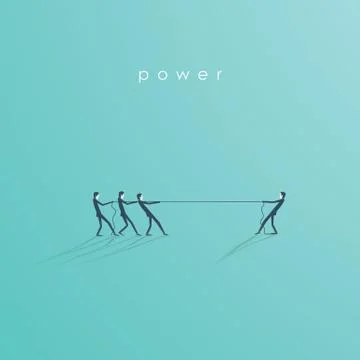 Business tug of war concept vector illustration with one businessman against Stock Illustration