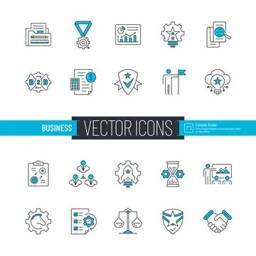 Business Two Colored Icon Set Stock Illustration