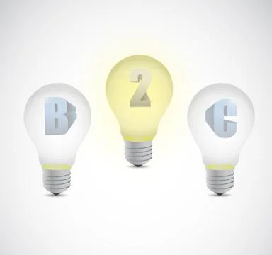 Business two customer light bulb illustration Stock Illustration