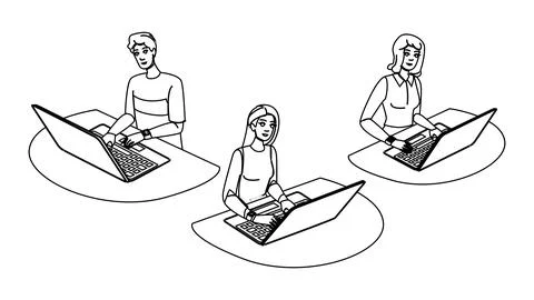 Business typing on keyboard vector Stock Illustration