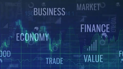Business Typography Text with Green Rising Stock Chart Stock Footage 337732820
