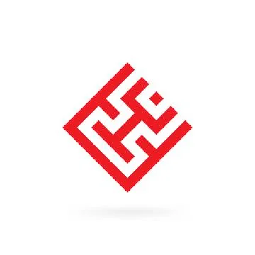 Business Unique Modern Creative Red HC Letter Logo Design Icon Vector Stock Illustration