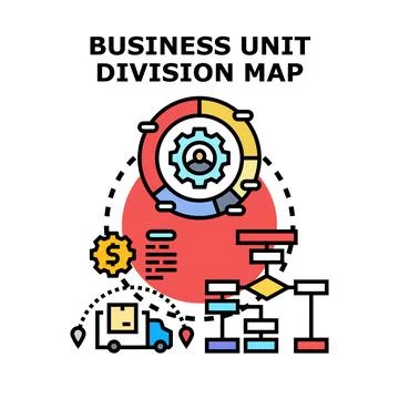 Business unit division map outlining corporate structure Stock Illustration