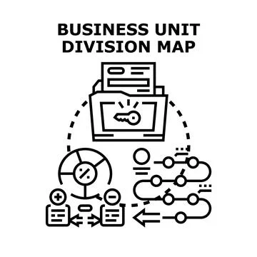 Business unit division map strategic planning process Stockillustratie