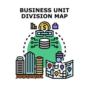 Business unit division mapping and organizational strategy Stock Illustration