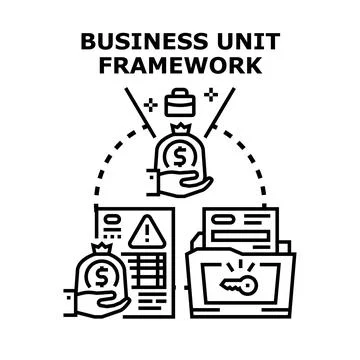 Business unit framework concept achieving financial growth Stock Illustration