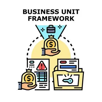 Business unit framework concept achieving financial growth Stock Illustration