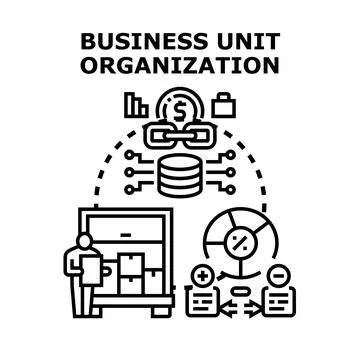 Business unit organization process developing success strategy Stock Illustration