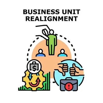 Business unit realignment optimizing organizational structure and performance Stock Illustration