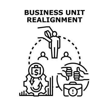 Business unit realignment optimizing organizational structure and performance Stock Illustration