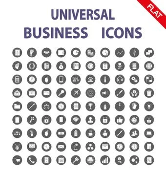 Business. Universal Icons. Vector. Flat. Stock Illustration