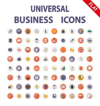 Business. Universal Icons. Vector. Flat. Stock Illustration
