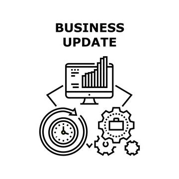 Business Update Vector Concept Black Illustration Stock Illustration