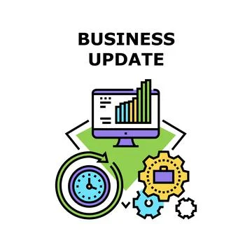 Business Update Vector Concept Color Illustration イラスト素材
