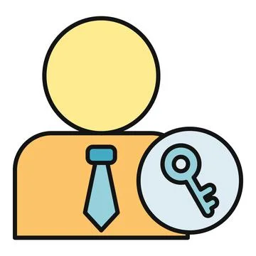 Business user account key access concept icon Stock Illustration