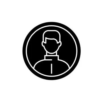 Business user black icon, vector sign on isolated background. Business user Stock Illustration