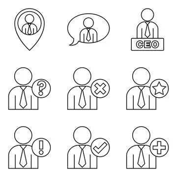 Business User Line Illustrazione stock