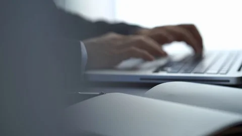 Business using laptop computer at office, working for success concept Stock Footage 121263748