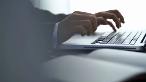 Business using laptop computer at office, working for success concept Stock Footage 121263756