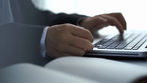Business using laptop computer at office, working for success concept Stock Footage 121263777